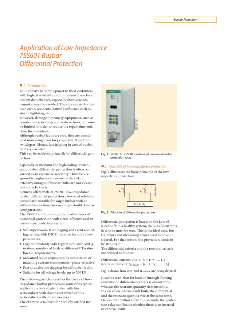 Busbar Protection With 7SS60 en | PDF