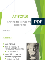 Aristotle: Knowledge Comes From Experience