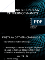 First and Second Law of Thermodynamics: Group 1
