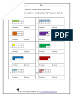 Visualizing Shapes As Decimals and Fractions Worksheet