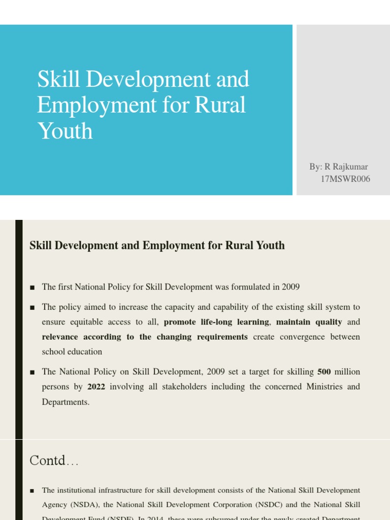 Rural Youth Skill Development Initiatives | PDF | Vocational Education ...