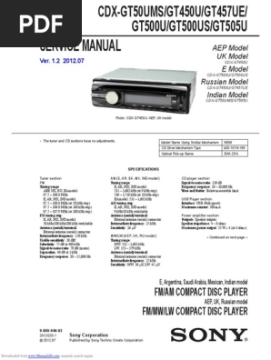 CDX - GT500U Service Manual PDF | PDF | Hertz | Frequency Modulation