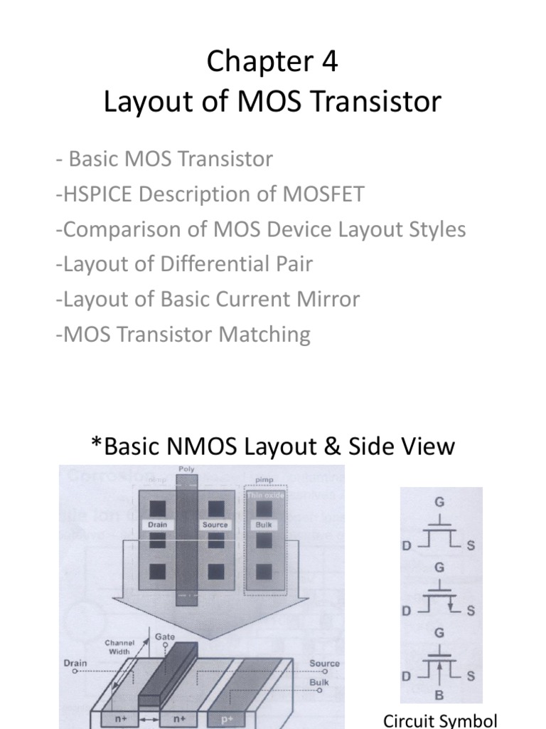 C-4 Layout of MOS Transistor | PDF | Mosfet | Bipolar Junction Transistor