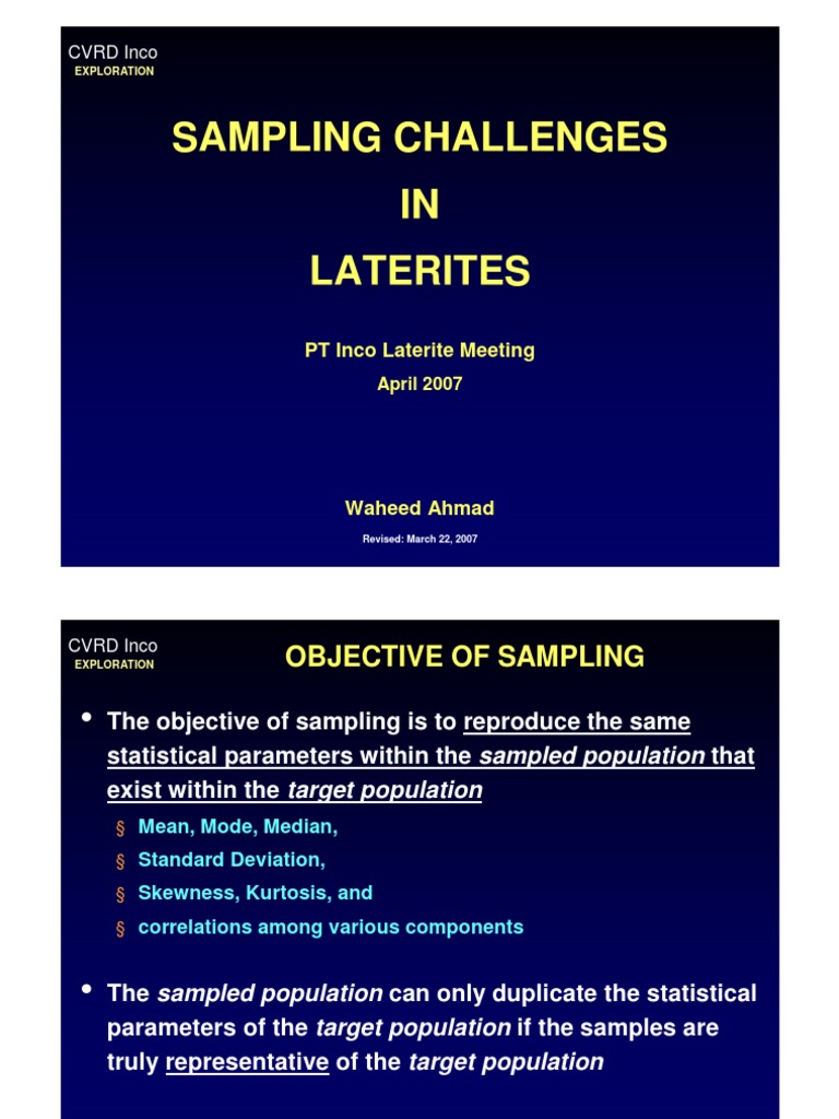 02-1 Sampling Challenges in Laterite - Waheed Ahmad | PDF | Sampling ...