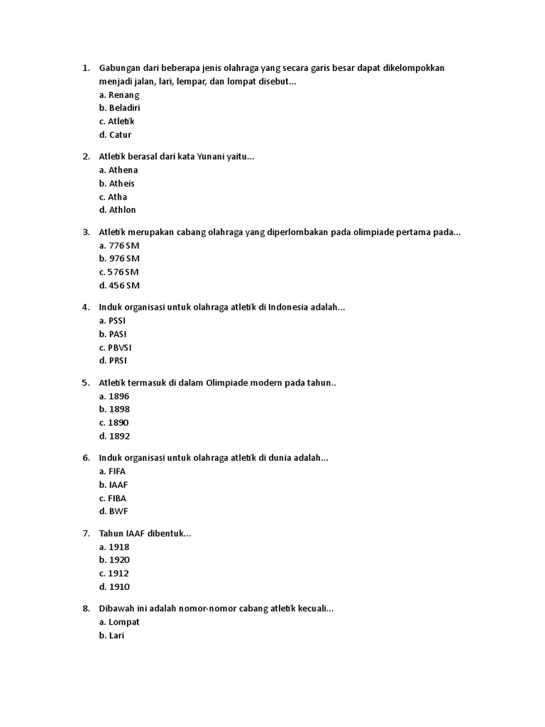 Soal Atletik Pdf