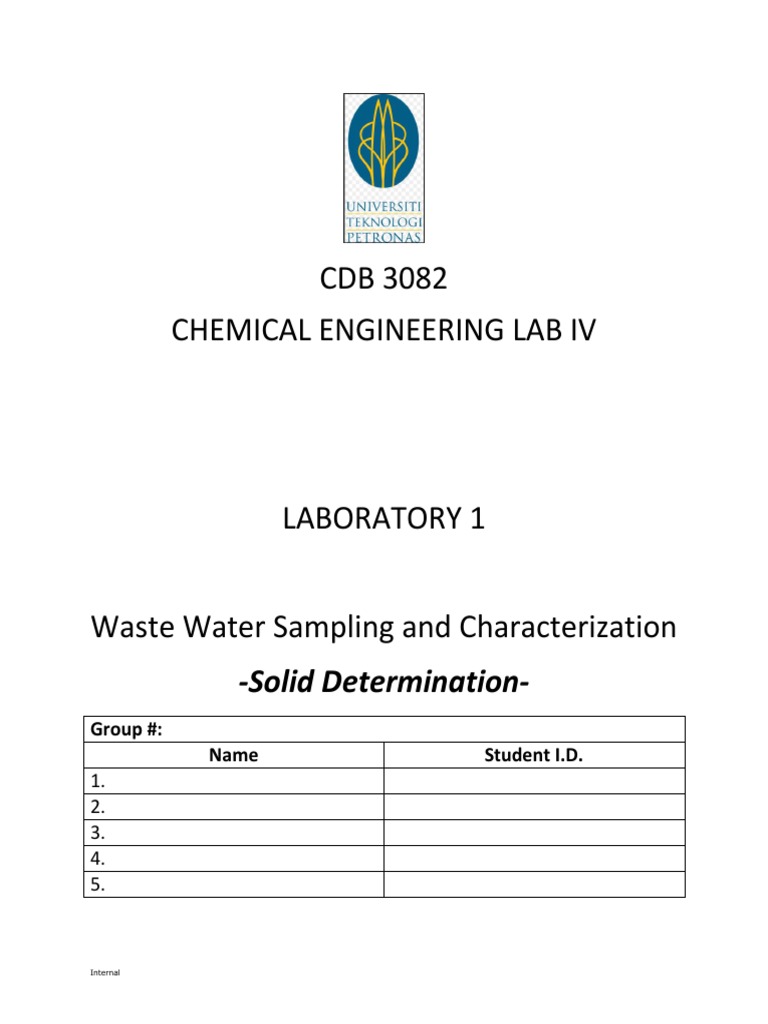 CDB 3082 Chemical Engineering Lab Iv: - Solid Determination | PDF ...