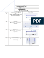 Assignment No. 1: Solid Works Commands List A. Sketch Commands