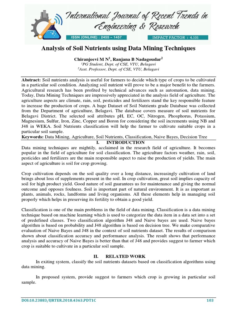 Soil Nutrient Analysis via Data Mining | PDF | Statistical ...