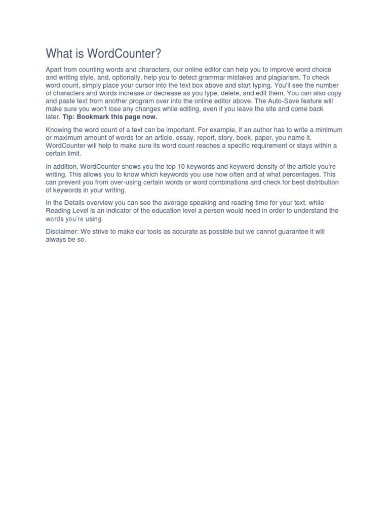 What Is Word Count PDF