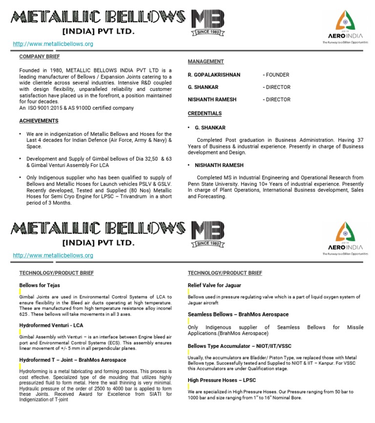 Metallic Bellows | PDF | Mechanical Engineering | Nature