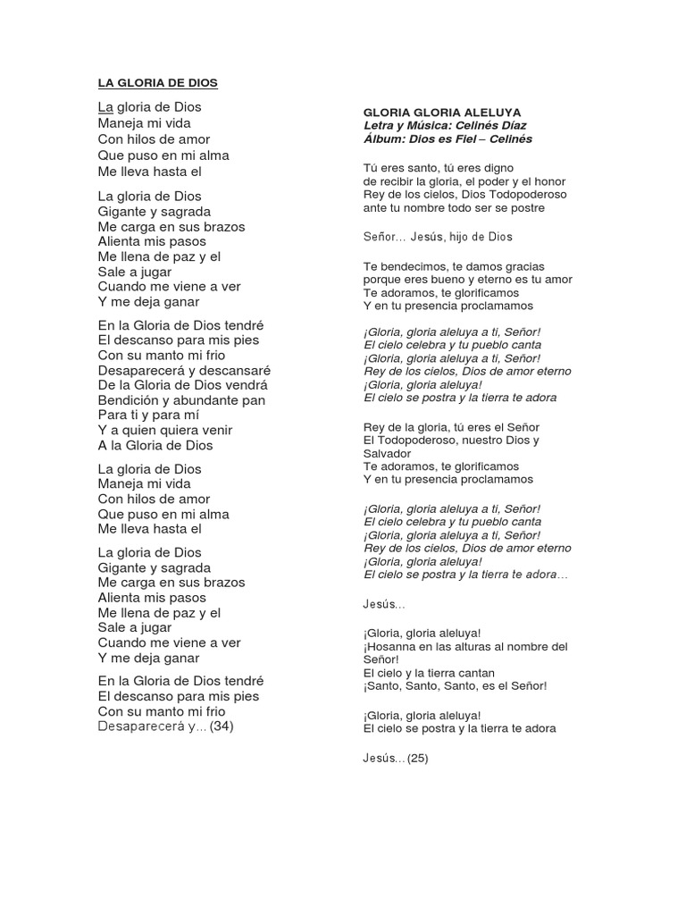 Letras de Canciones Católicas | PDF | Bendición | Amor