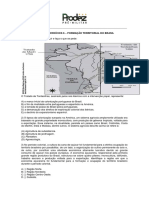 Lista de Exercicios 6 Formacao Territorial Do Brasil