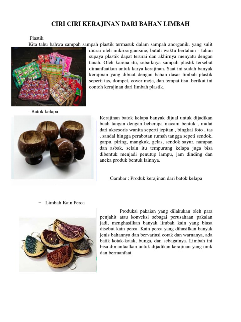 Batok Kelapa  Merupakan Jenis Bahan Limbah  Sekilas Bahan