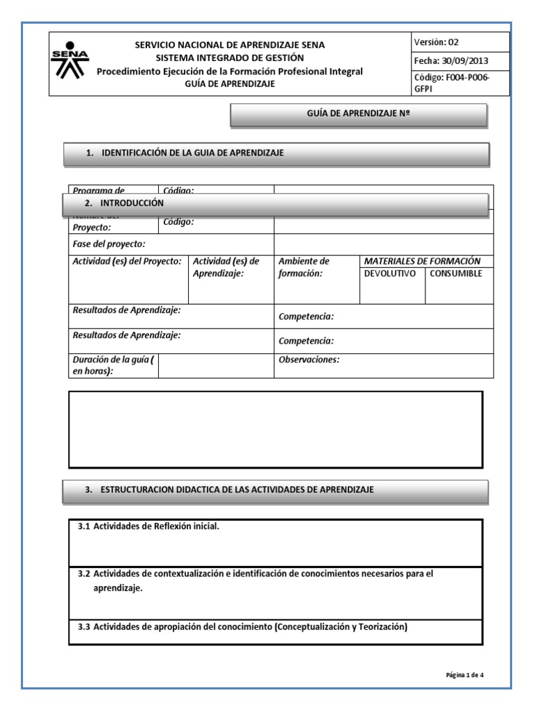 Guía de Aprendizaje SENA 2013 | PDF | Evaluación | Aprendizaje