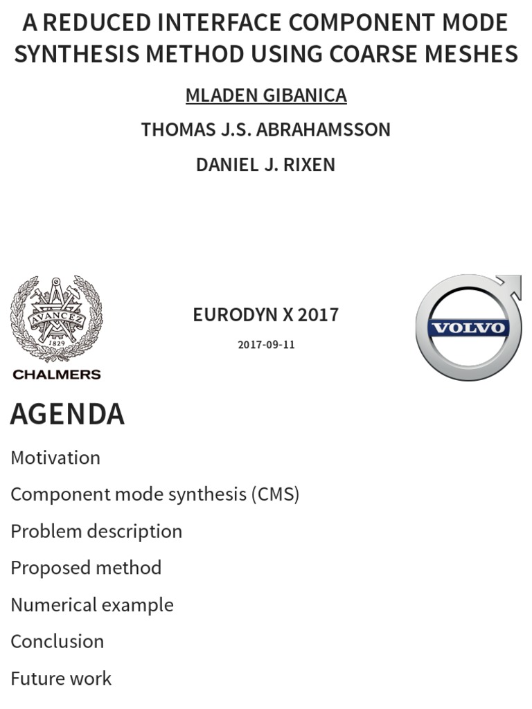 Coarse Mesh Component Mode Synthesis | PDF | Eigenvalues And ...