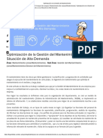 Optimización de La Gestión Del Mantenimiento PDF