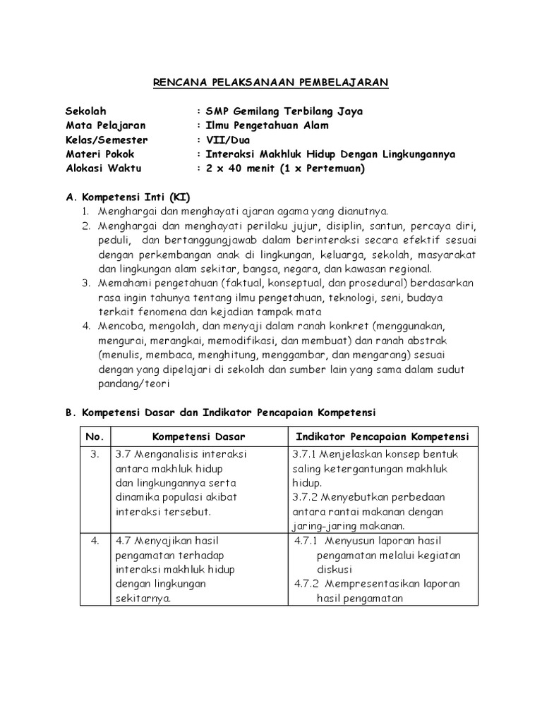 Contoh RPP | PDF