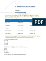 TOEFL Junior: Sample Questions