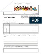 Ficha de leitura para alunos do 2o ciclo