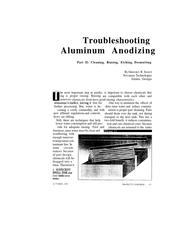 Troubleshooting Aluminum Anodizing Part II Cleaning, Rinsing, Etching