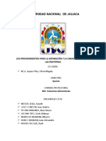 Los Procedimientos para La Separación y La Caracterización de Las Proteínas