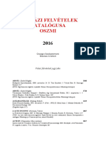 Szinhazi Felvetelek Katalogusa 2016 PDF