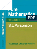 Pure Mathematics by S. L. PARSONSON, 1970 PDF