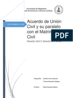 Paralelo entre divorcio y acuerdo de union civil