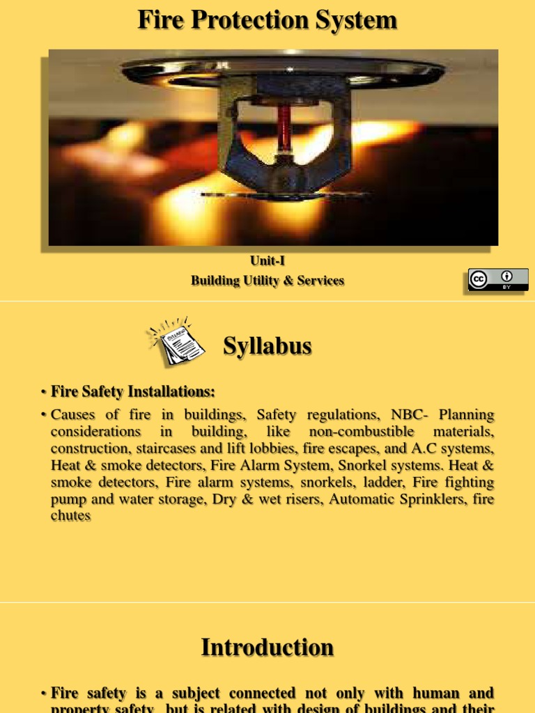 Fire Protection System: Unit-I Building Utility & Services | PDF | Fire ...