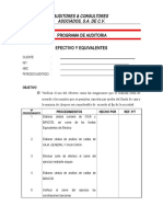 Auditoría de efectivo y equivalentes