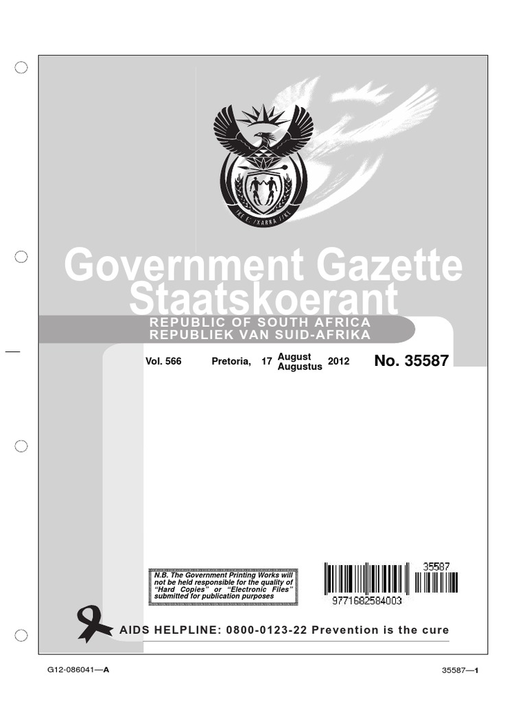 Government Gazette Staatskoerant Republic Of South Africa Republiek