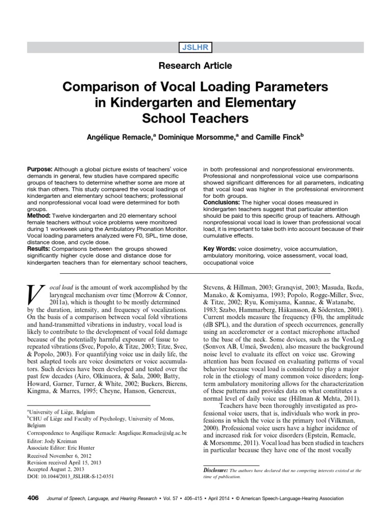 Vocal Load Comparison in Teachers | PDF | Standard Deviation | Noise