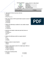 Marks 5 Question One: Choose The Correct Answer: Nutrition For Health Professions