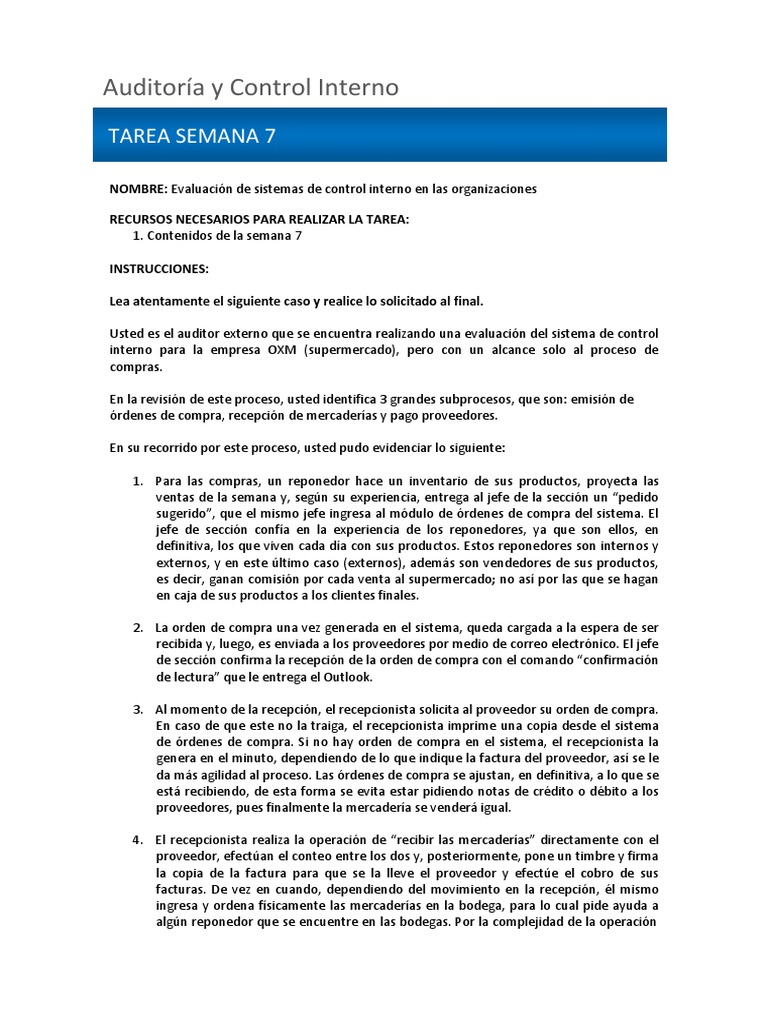 Auditoría de Control Interno en Compras | PDF | Cheque | Contabilidad