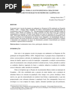 Luta Pela Terra e Alguns Efeitos Da Criação Dos Assentamentos Rurais No Município de Caiapônia-go
