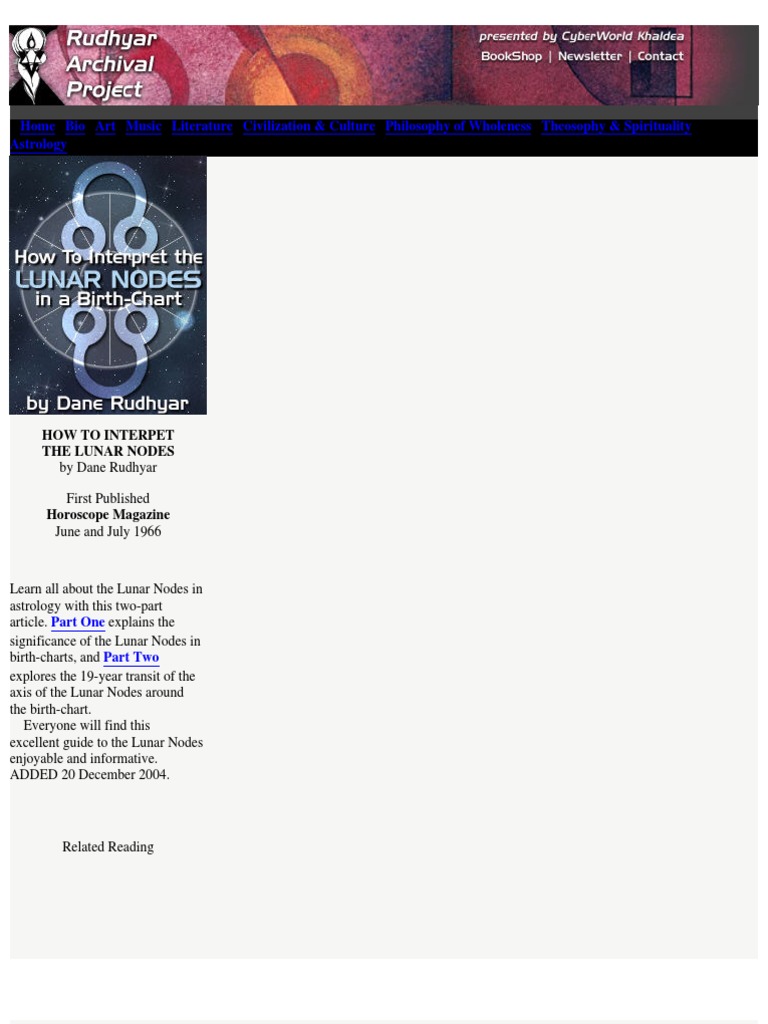 Dane Rudhyar - Lunar Nodes | PDF | Solar Eclipse | Astrological Sign