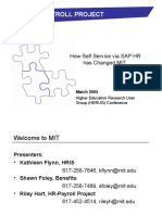 Hr-Payroll Project: How Self Service Via SAP HR Has Changed MIT