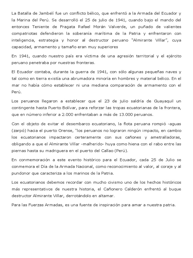 Batalla de Jambelí 25 de Julio