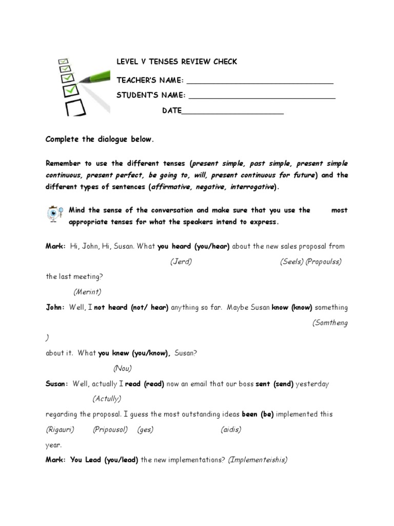Complete The Dialogue Below | PDF