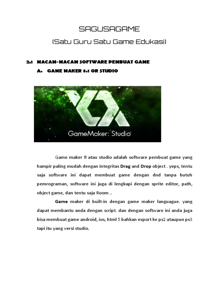 Software Pembuat Game Terbaik | PDF