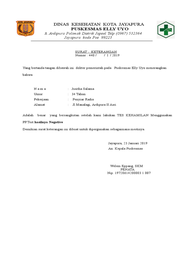 Surat Keterangan Sakit