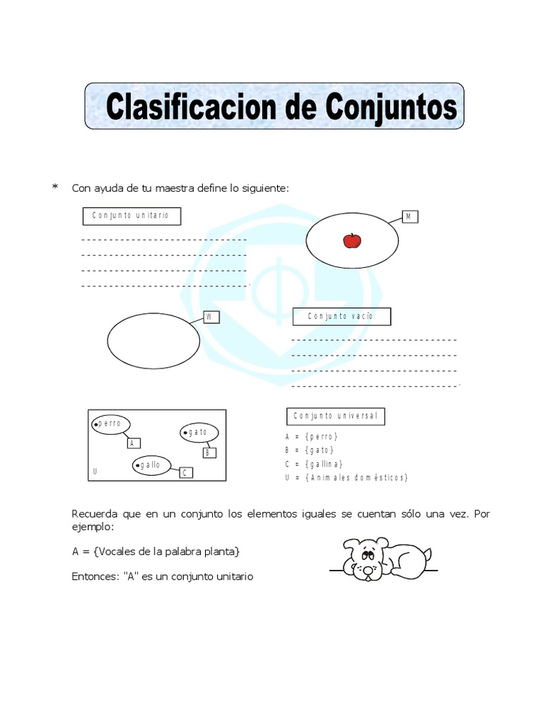 Ejercicios de Conjuntos para 4to Grado | PDF | Objetos matemáticos ...