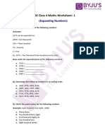 CBSE Class 4 Maths Worksheet on Place Value & Ordering Numbers