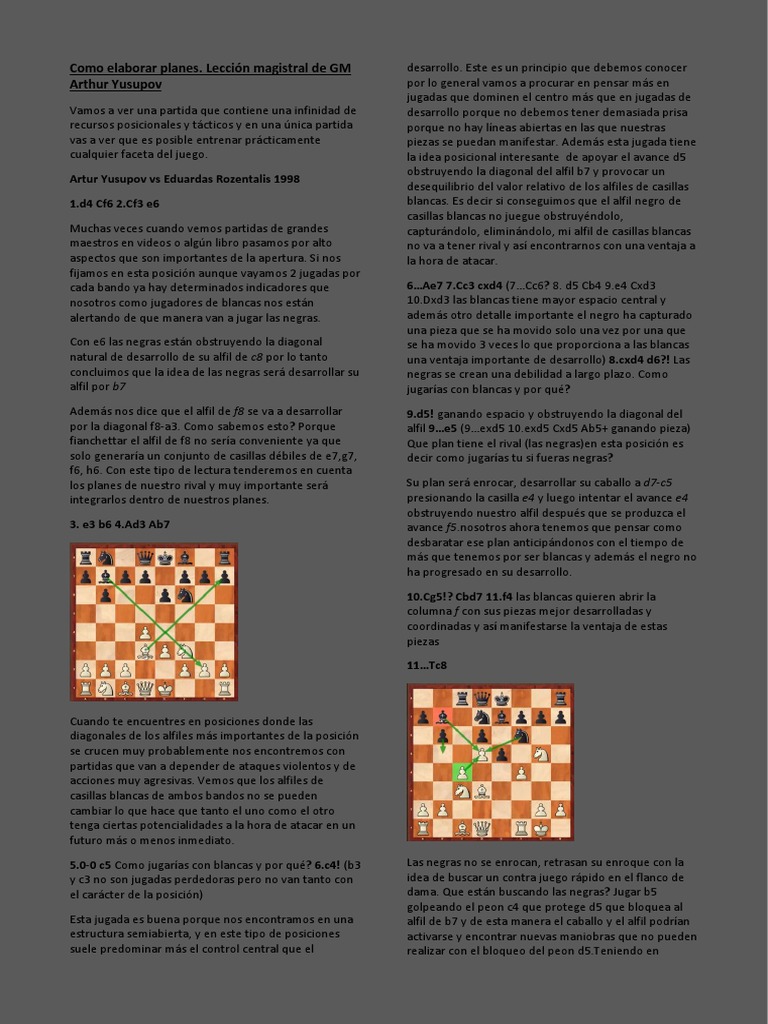 Como Elaborar Planes GM Artur Yusupov | PDF | Ajedrez | Aperturas de ...