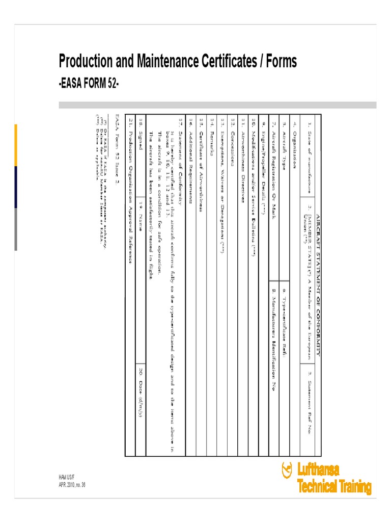 EASA Form 52 Overview and Guidelines | PDF