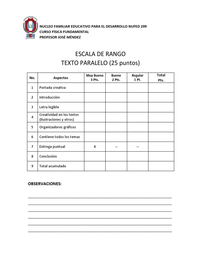 Escala de Rango TP | PDF