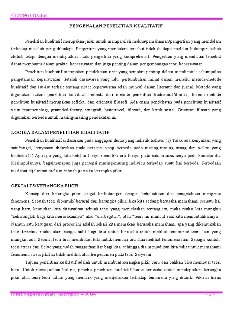 4 Pengenalan Penelitian Kualitati1 | PDF