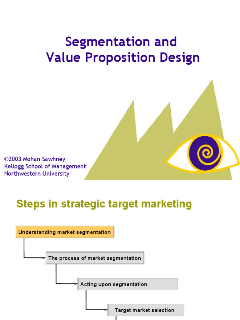Segmentation and Value Proposition Design: ©2003 Mohan Sawhney Kellogg ...
