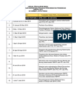 Jadual Penjajaran Masa Pelaksanaan PBPPP 2019 Urus Setia