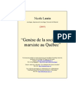 Genèse de La Socilogie Marxiste Au Québbec